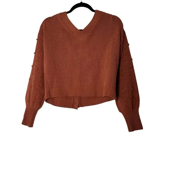 Anthropologie Moon & Madison Cardigan Women Large Knit Cropped Corpcore Academia - Picture 2 of 8